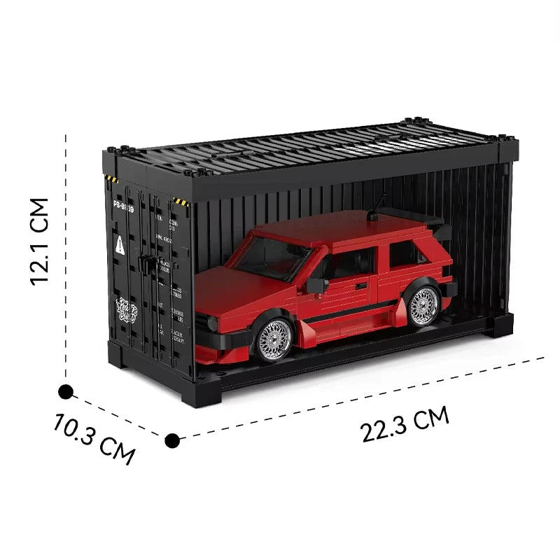 REATIVE Red Golf MK2 Car Building Blocks MOC Speed Vehicle Model Bricks High Tech Ideas Toy Kit Collection DIY Gift Kids Aldults - CADA BRICKS®