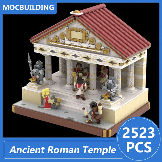 Ancient Roman Temple Castle Model Moc Building Blocks Diy Assemble Bricks Architecture Display Creative Xmas Toys Gifts 2523PCS