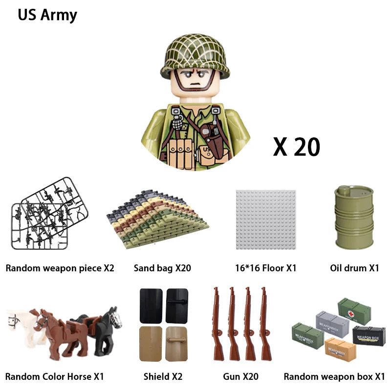 Military Building Blocks, Figures, Action Figures, Toys, Mini Dolls, Soldier Characters, Children's Toys, National Army Phalanx - CADA BRICKS®