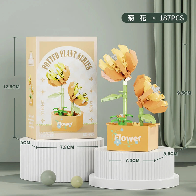 Bouquet Flower Mini Diy Building Block Toys for Children Bricks Blocks for Adults Constructor Micro Bricks Construction Set Gift - CADA BRICKS®