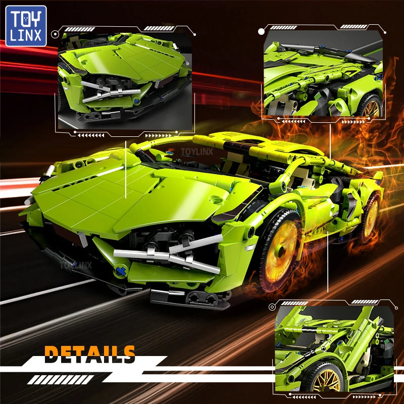 ToylinX Technical Building Blocks Racing Sport Car Speed Vehicle Model City Mechanical Super Bricks Puzzle Toys Adult Gift - CADA BRICKS®