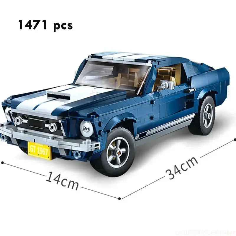 Nowy model samochodu wyścigowego Ford Mustangs, kompatybilny z klockami, zabawki DIY dla chłopców, prezenty