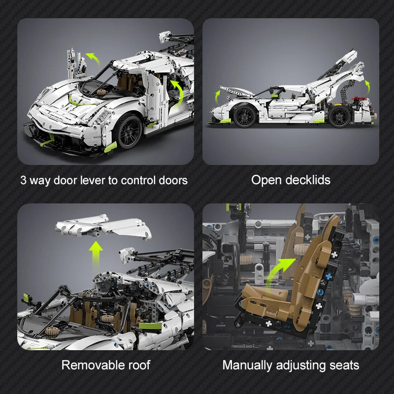 Cada 1:8 MOC 4346PCS Supercar City Racing Car Hypercar Building Blocks Sportscar Racing Vehicle Bricks Toys Children Kids Gifts - CADA BRICKS®