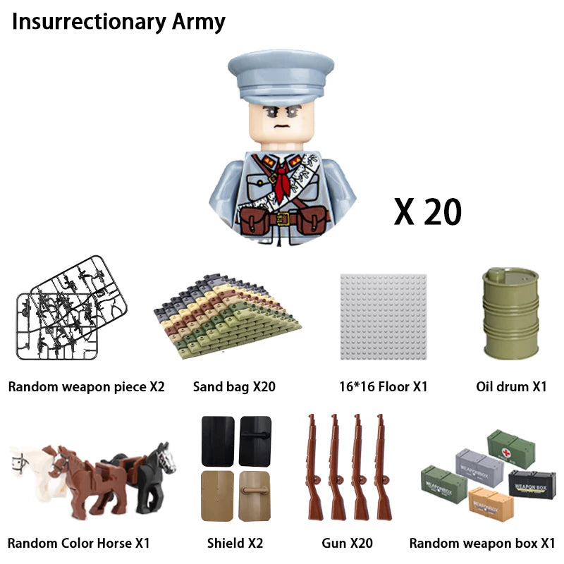Military Building Blocks, Figures, Action Figures, Toys, Mini Dolls, Soldier Characters, Children's Toys, National Army Phalanx - CADA BRICKS®