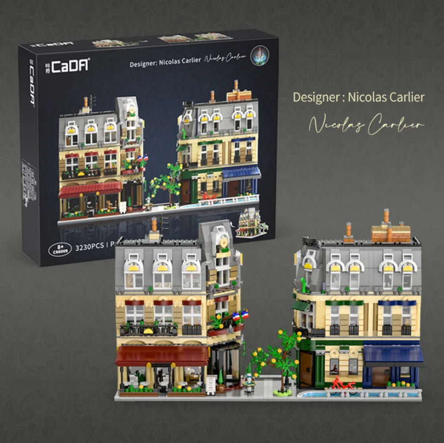 3230Pcs CADA City Paris Restaurant & House Architecture Building Blocks Set French Apartment Figures Bricks Toy for Kids Gift
