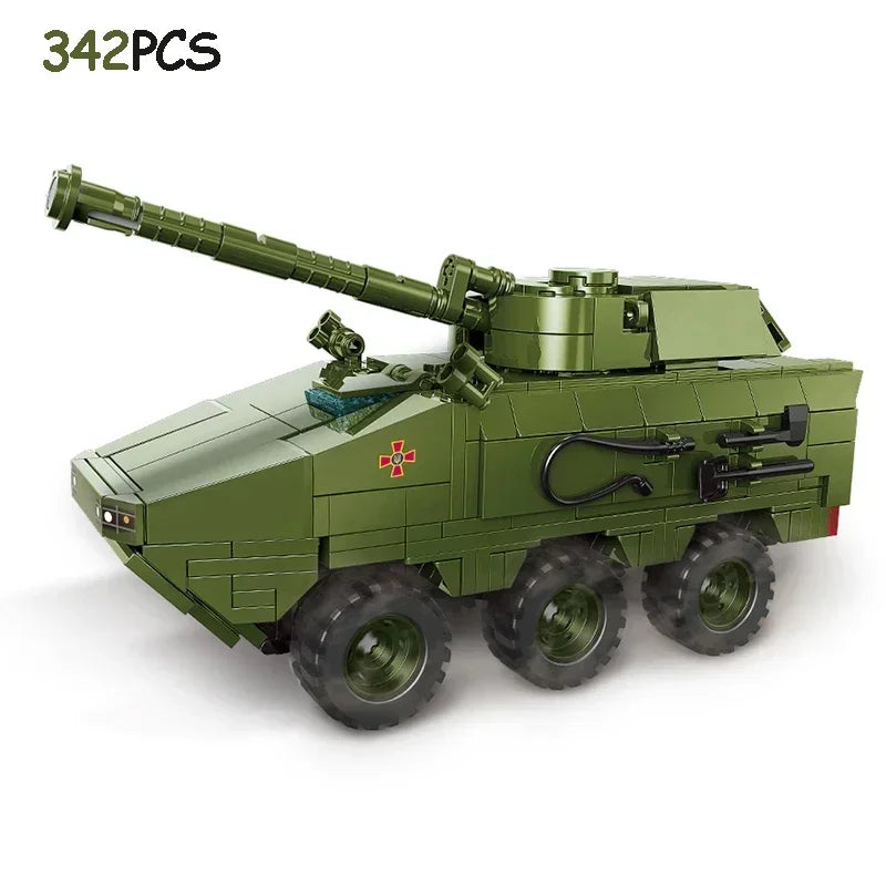 New Military Series Armored Vehicle Transport Truck Building Blocks Leopard Tank Set T64 Tank MOC Bricks Educational Toys