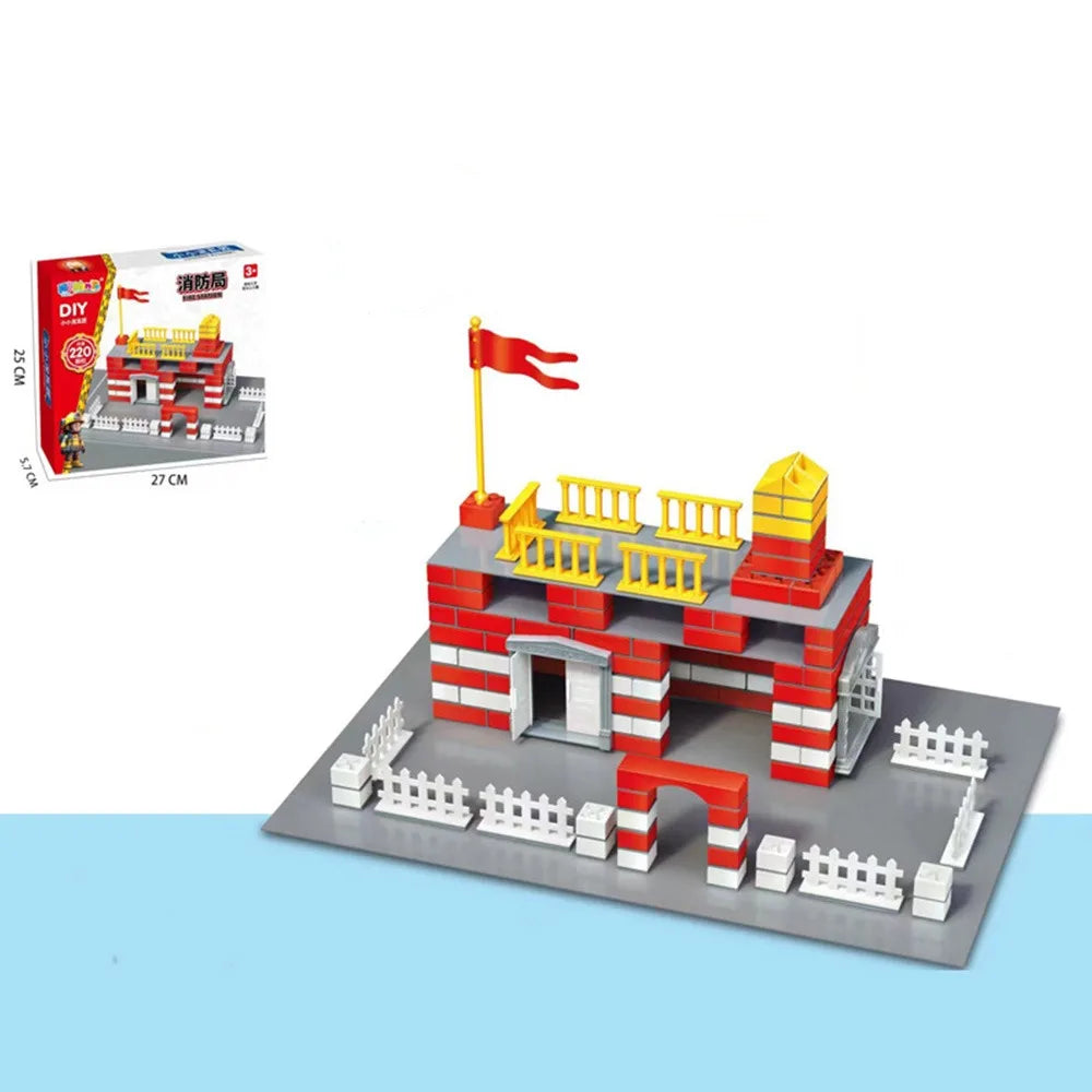 Multicolor DIY Building House Block Set Plastic Tile Houses Assemble Toy Miniature Size Villa Model Mini Brick Assembly