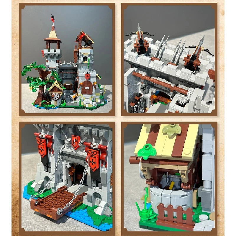 Klocki konstrukcyjne Twierdzy Rycerza Ducha Świętego Architektura MOC Model Zamku Średniowiecznego Puzzle Zabawki dla dorosłych Prezent świąteczny
