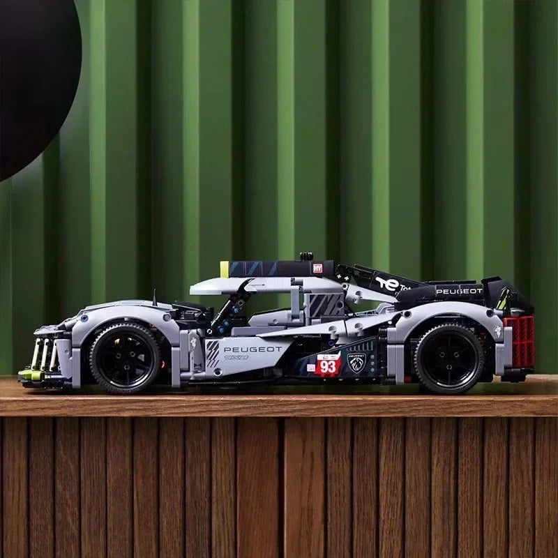 2023 New Technical Peugeoted 9X8 Mans Hybrid Hypercar Super Racing Car Building Blocks Sport car Brick Toys For Adult Kids Gifts