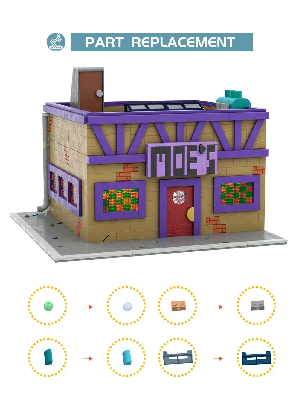 MOC Modular Moe's Tavern Building Kit from Movie Simpson,Medieval Street Architecture Model Toys Adults Gifts - CADA BRICKS®