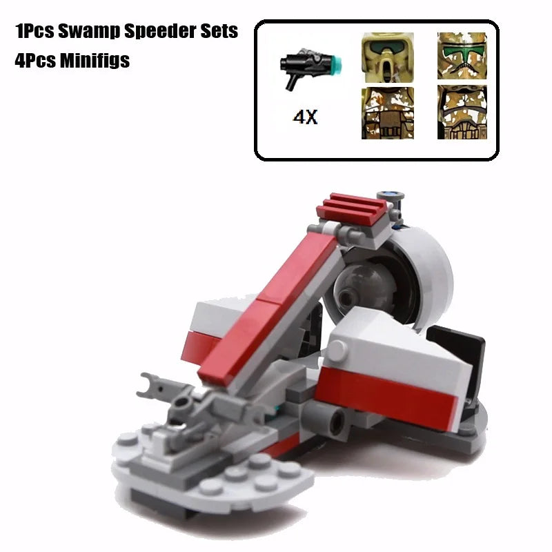 New Dropship Swamp Speeder Soldier Clone Walker Battles Army Packe Building Blocks Toys