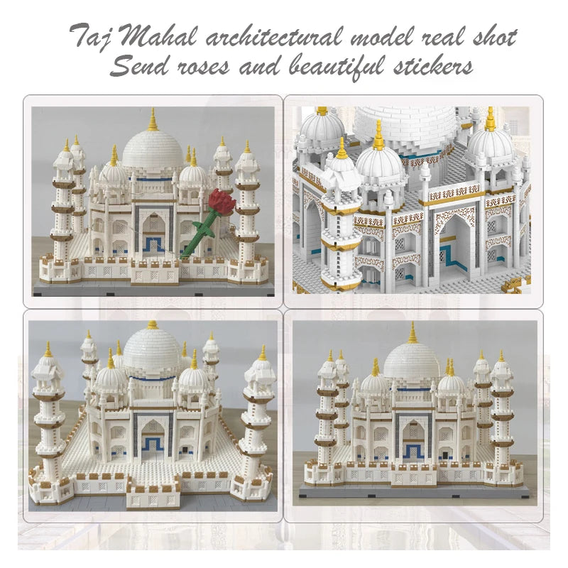 MOC City Mini Bricks Taj Mahal Światowej Sławy Architektura Mikro Model Indie Klocki Kreatywne Zestawy Zabawki Dla Dzieci Chłopiec Dorosły Prezent
