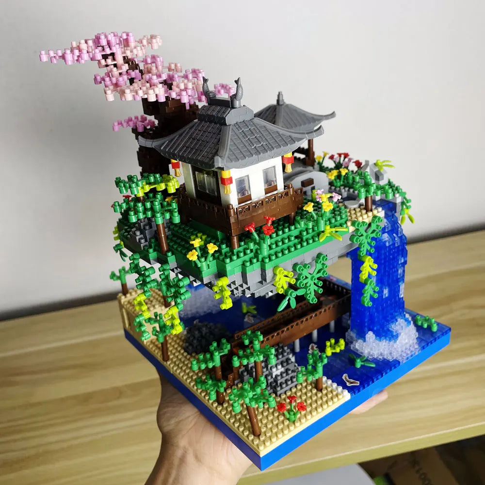 Peach Blossom Pond Building Blocks Toys Set: Traditional Chinese Architecture, Stylish Home Decor, Unique Gift for & Collectors - CADA BRICKS®