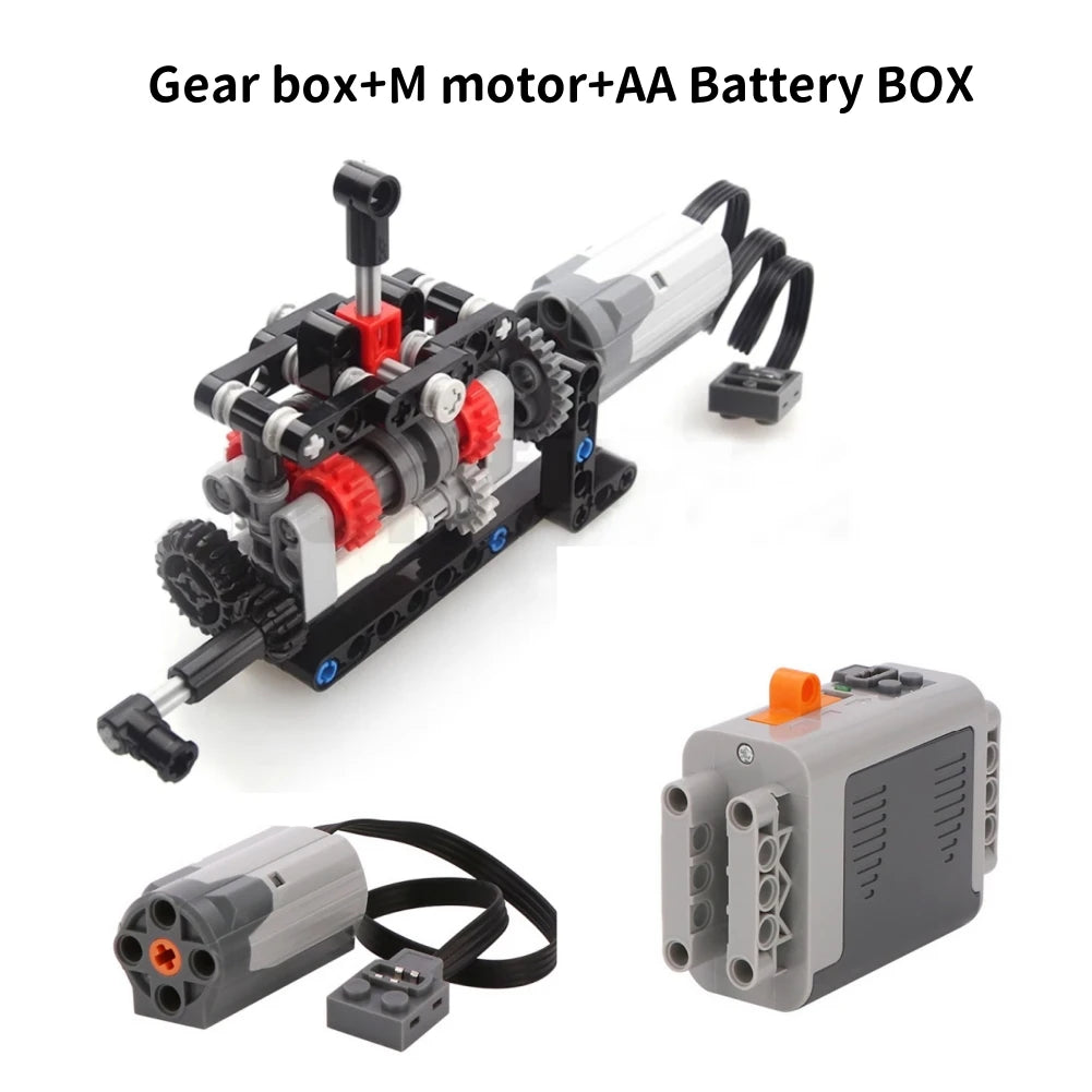 MOC High-tech 4 Speeds Gearbox Manual Transmission Kit DIY Technical Model M Motor 8883 Power Functions Building Blocks Bricks - CADA BRICKS®