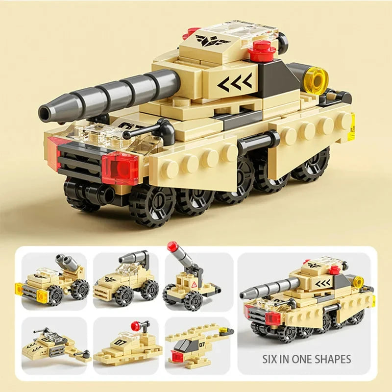 Miniaturowe klocki 6 w 1, samochód policyjny, wóz strażacki, klocki do budowy zamku, edukacyjne zabawki dla dzieci, prezenty