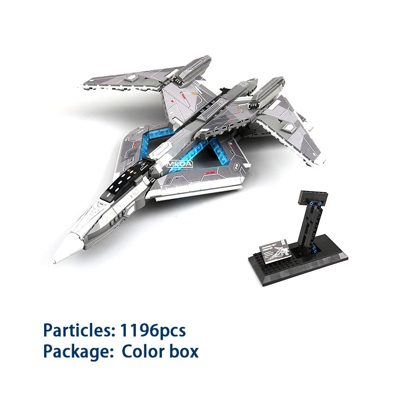 1226 Pcs F-22S Fighter Jet Building Block Set DIY Aircraft Bricks Toys Self-assemble Military Plane Model for Kids Gift 