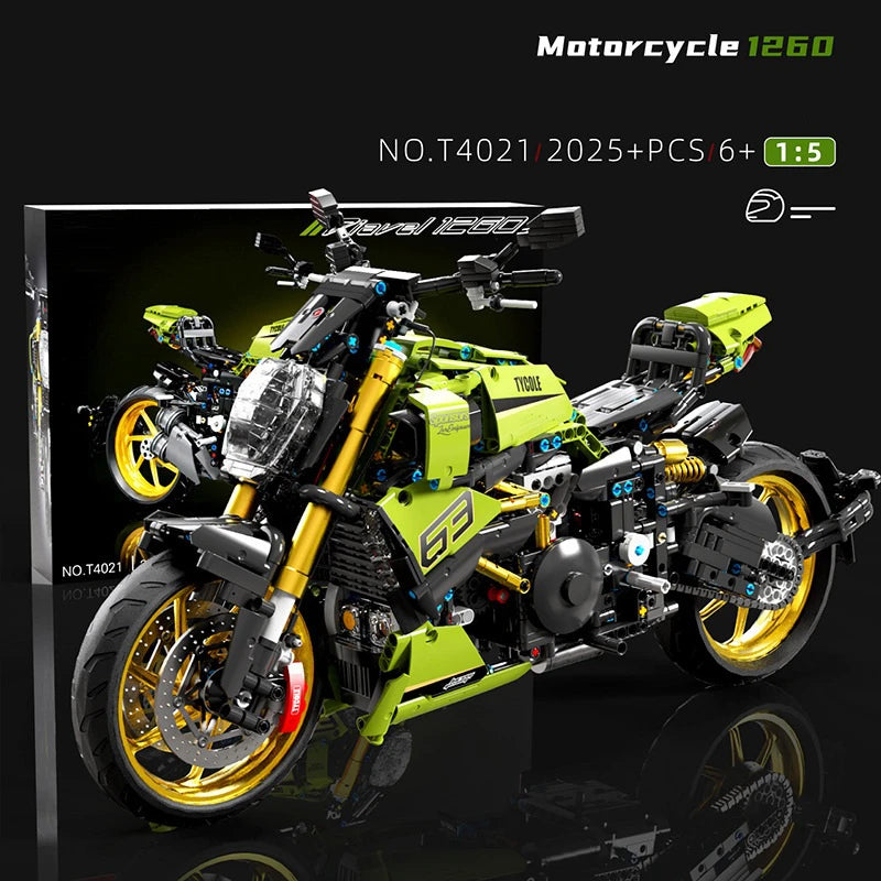 High Tech 1:5 Motocykl Miejski Sportowy Szybki Wyścigowy Motor Lokomotywa Moc Modułowy Model Klocki Klocki Chłopiec Prezent Zabawka T4021
