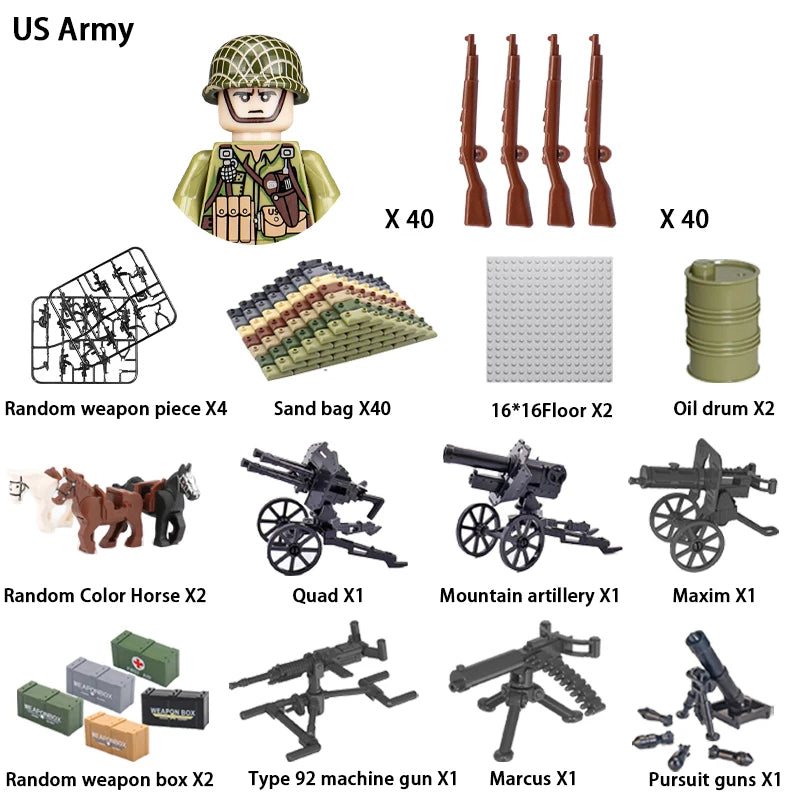 Military Building Blocks, Figures, Action Figures, Toys, Mini Dolls, Soldier Characters, Children's Toys, National Army Phalanx - CADA BRICKS®