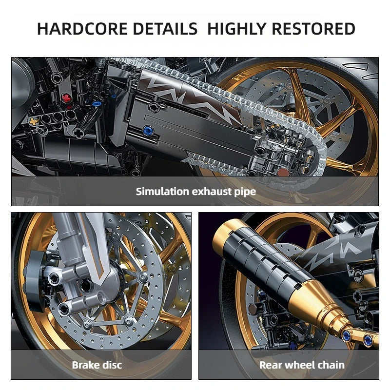 TOYLINX Alloy Motocykl Dekoracje na Pulpit 2045 SZTUK Wyścigowe Klocki Model Zabawki Dla Dzieci Boże Narodzenie Wielkanoc Świąteczny Prezent