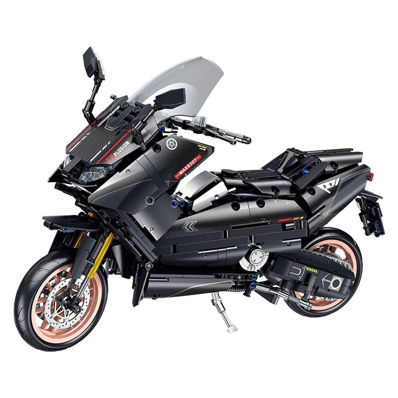 1282pcs Technical Super Speed T-MAX Motorcycle Building Blocks Creative 1:5 YAMA Motorbike Model Bricks Toys For Kids Boy Gifts