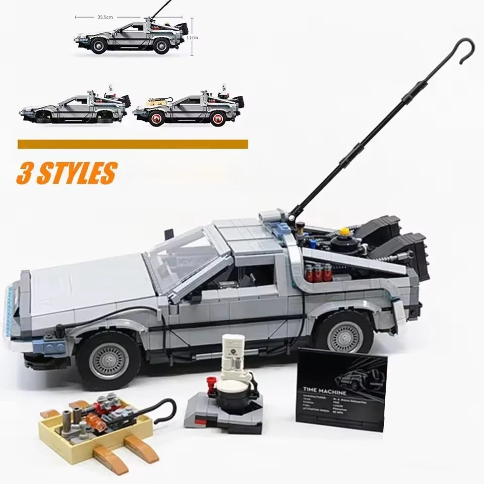 Back to the Future Time Machine DeLorean Model Building Blocks Children's Assembly Toy Boy's Gift - CADA BRICKS®