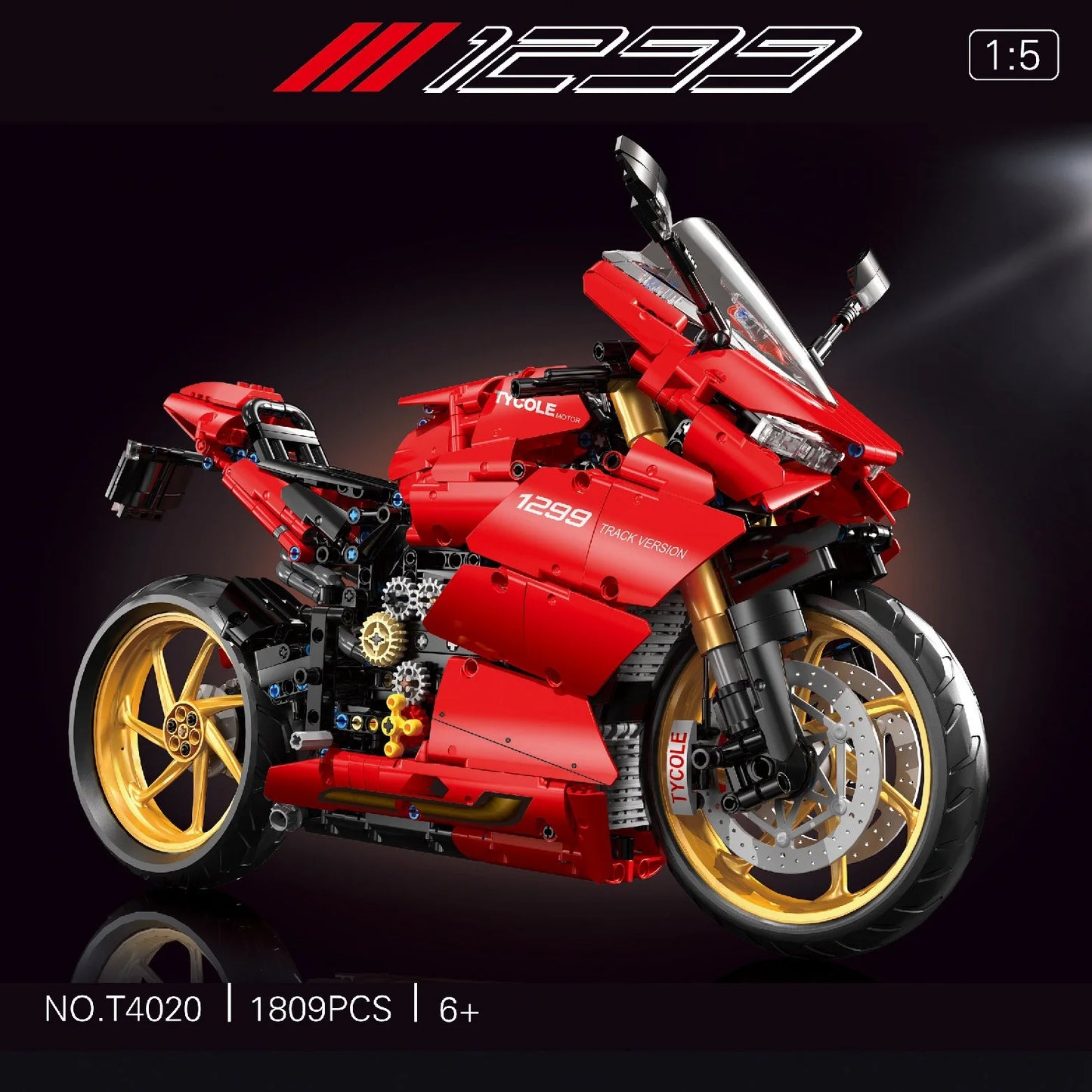 High Tech 1:5 Motocykl Miejski Sportowy Szybki Wyścigowy Motor Lokomotywa Moc Modułowy Model Klocki Klocki Chłopiec Prezent Zabawka T4020