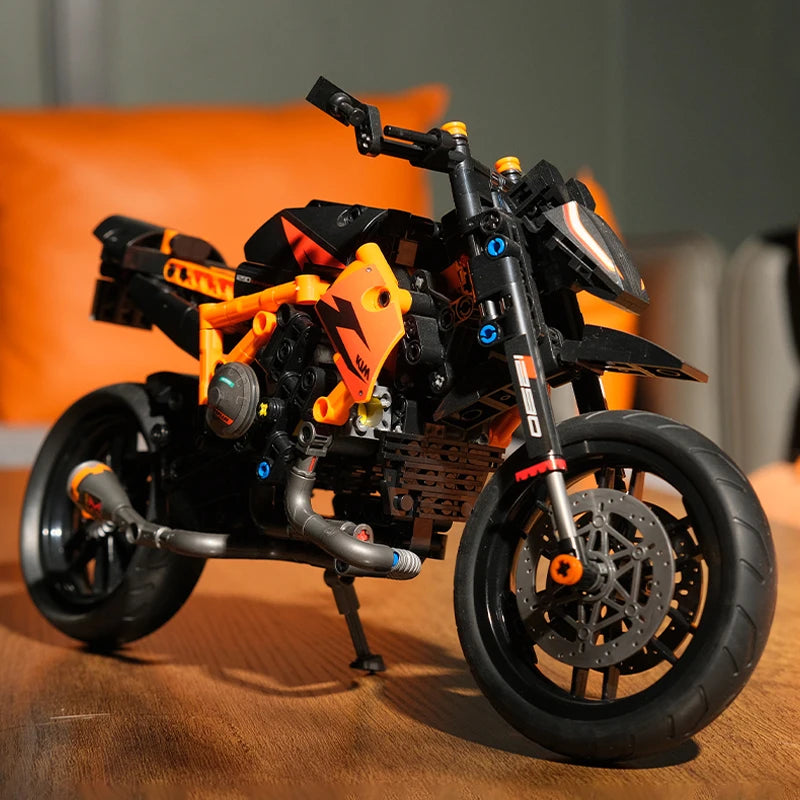 MOC City Classic 1:8 Technology MOTO Bricks Motocykl Lokomotywa Model pojazdu Klocki Urodzinowe Prezenty dla Dzieci Chłopców