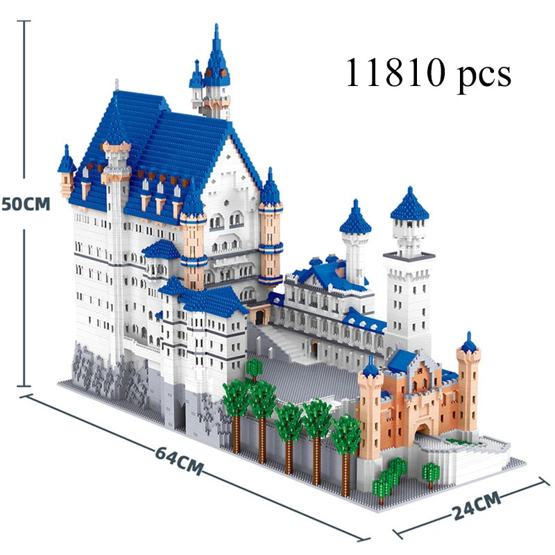 NOWOŚĆ ZBUDOWANY Ogromny nowy zamek z kamienia łabędzia Mikro mini klocki dla dorosłych Ogromne zestawy zabawek architektonicznych do samodzielnego montażu Diamentowe klocki konstrukcyjne