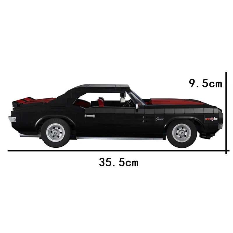 1456PCS Technical Black Vintage 10304 Racing car Competition Muscle Car Assembly Block Boy Toy Christmas And Kids Birthday Gift