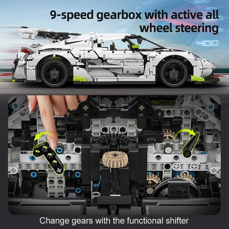 Cada 1:8 MOC 4346PCS Supercar City Racing Car Hypercar Building Blocks Sportscar Racing Vehicle Bricks Toys Children Kids Gifts - CADA BRICKS®