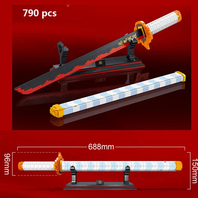 Samurai Sword Building Blocks Ninja Blade Katana Japanese Anime Butterfly Nichirin Knife Bricks MOC Children Toys for Adult Gift - CADA BRICKS®