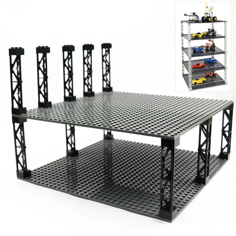 Double Sided Baseplates Bracket City Accessory Pillars MOC Parts For Military Building Blocks Gift Toys for Children