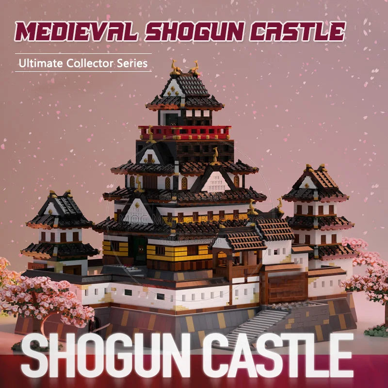 Medieval Japan Shogun Castle MOC Building Blocks Famous Architecture Sets Technology Bricks DIY Assembly Collection Model Toys