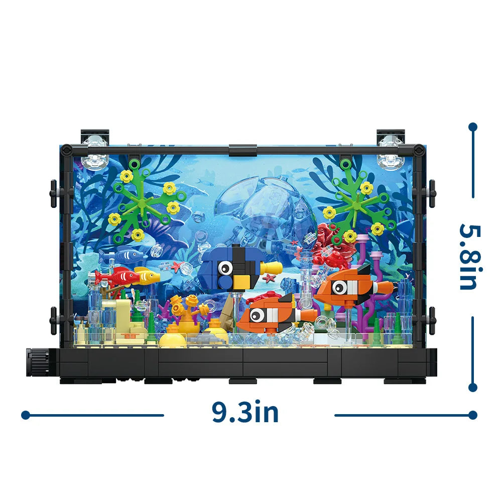 Fish Tank Building Blocks Brick With Led Lights,Aquarium,Toys for Boys Children Gifts home Decoration,Not Compatible with Legoed - CADA BRICKS®