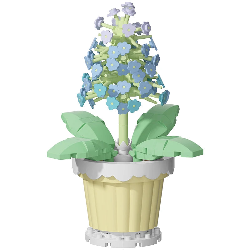Building block flower simulation bouquet small particle assembly puzzle toy children's handmade DIY potted tabletop ornament