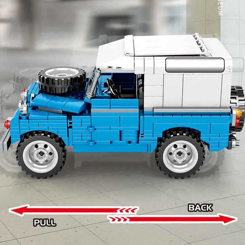 721 elementów City Retro Mechaniczny Pojazd Terenowy Klocki Budowlane Roadster Samochód Wyścigowy Supersamochód Klocki Zabawki Dla Chłopców Prezenty Dla Dzieci