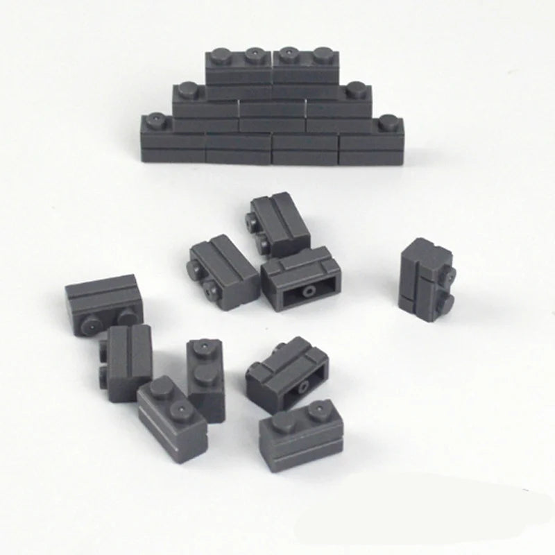 Small Particles Thick Wall Bricks 1x2 1x3 1x4 Dots Bulk Accessories Doors Windows DIY Building Blocks Educational Toy for Kids