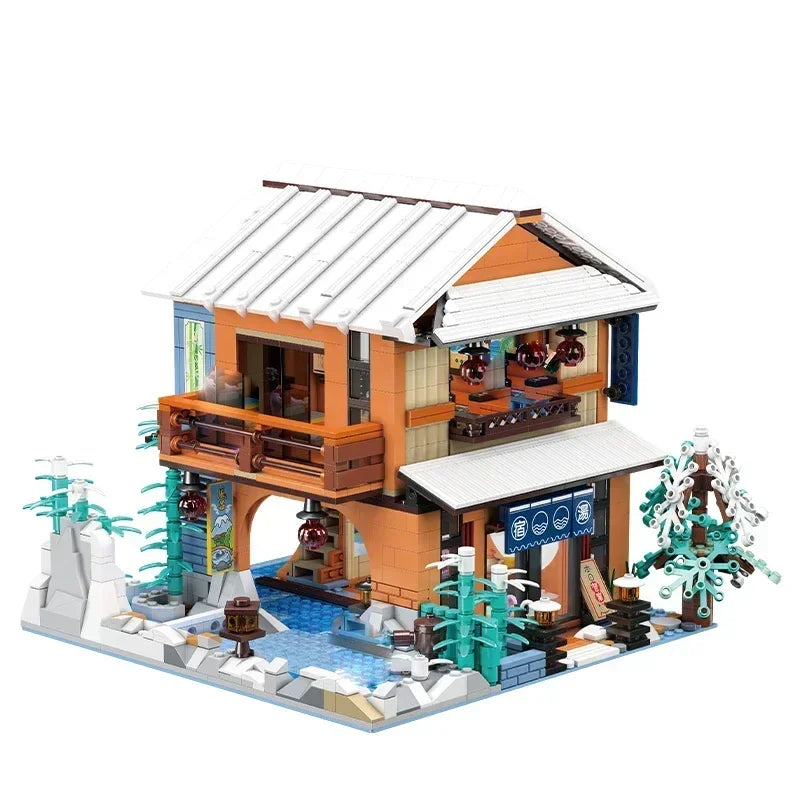 Creative City Japanese Style Range Single-family Villa flower house Building Blocks Architecture Bricks Toys for Kid Gifts