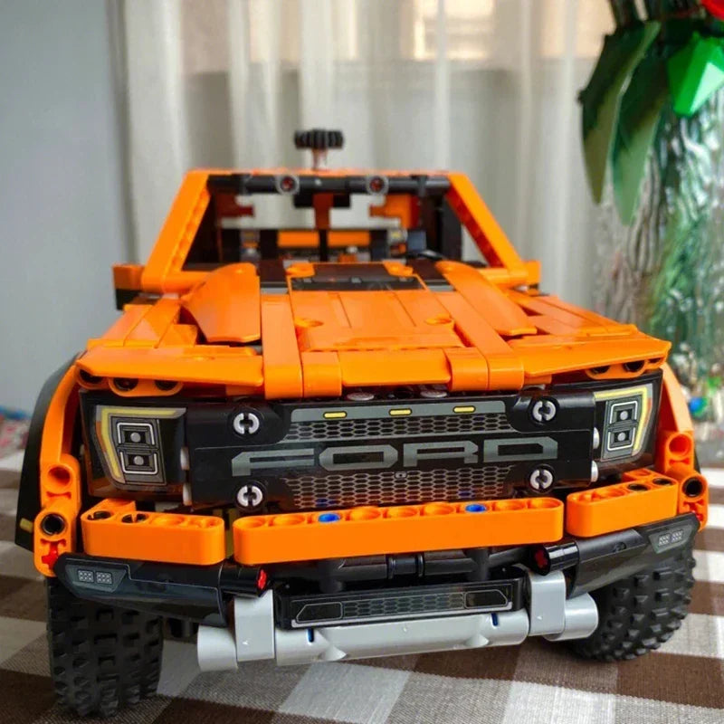 Kreatywny samochód sportowy Ford Raptors F-150 MOC 1379 sztuk techniczny samochód wyścigowy klocki modelarstwo zestaw do samodzielnego montażu prezent dla dorosłych