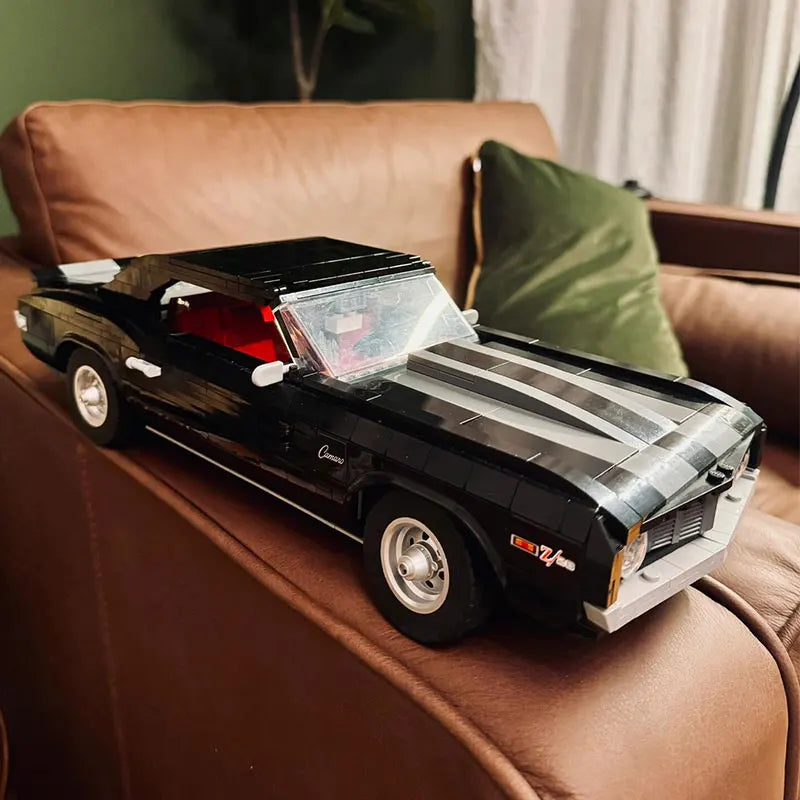 1456PCS Technical Black Vintage 10304 Racing car Competition Muscle Car Assembly Block Boy Toy Christmas And Kids Birthday Gift