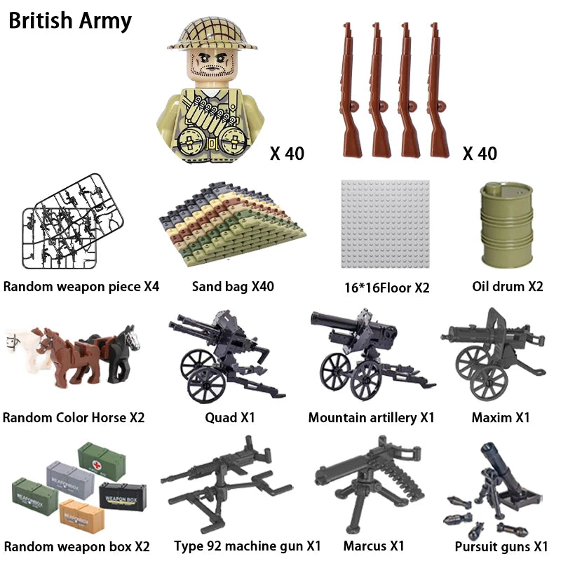 Military Building Blocks, Figures, Action Figures, Toys, Mini Dolls, Soldier Characters, Children's Toys, National Army Phalanx - CADA BRICKS®