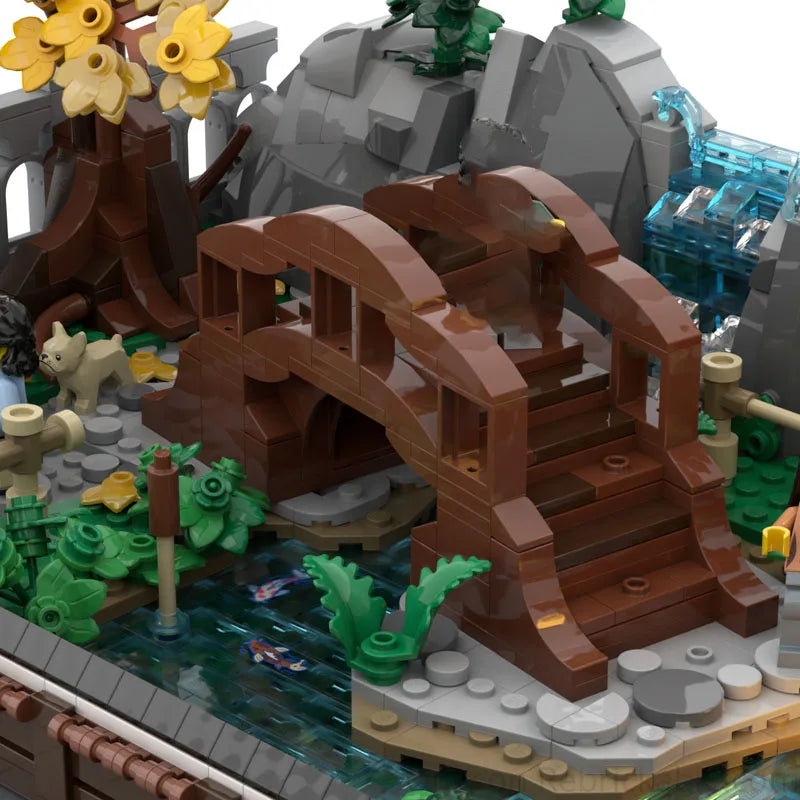 Moc Building Blocks Chinese style Garden Architecture Technology Module Building Blocks Festival Gift Children's Toy DIY Set