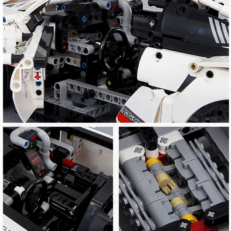 1580PCS Technical Racing Car 42096 Mechanical Group Sets Building MOC Vehicle Authentic Detail Model Car Build Display Gift Toys