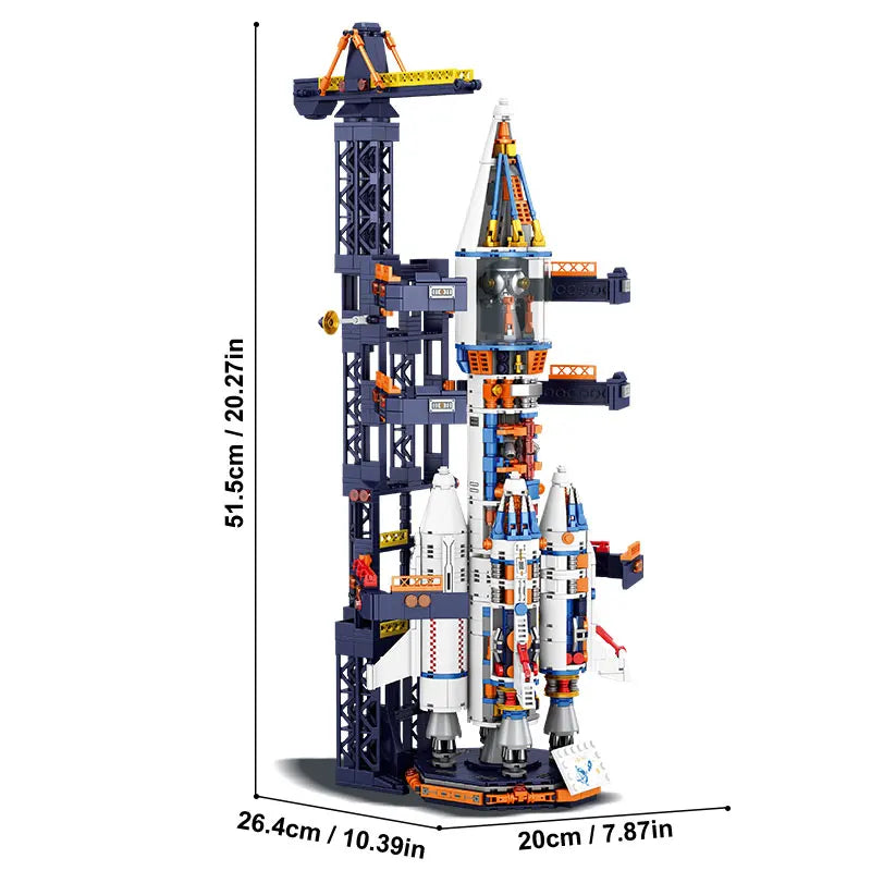 Manned Rocket Model Building Blocks Space Station Construction Toy Rocket Bricks City Architecture Kids STEM Toys