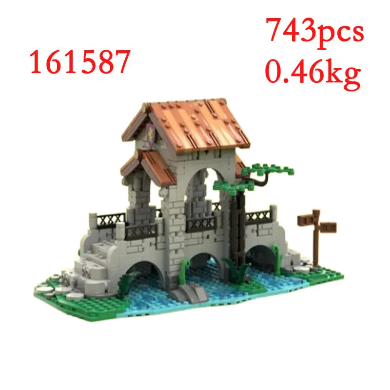 Spot MOC-134494 128617 137009 139581 itp. Średniowieczne domy budowlane Małe elementy konstrukcyjne klocki edukacyjne model zabawki
