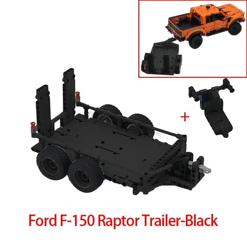 MOC 42126 F-150 Raptor Car Trailer Technical Hitch Crane Platform Hardtop Bumper Roofrack Building Blocks DIY Bricks Toy Gifts - CADA BRICKS®