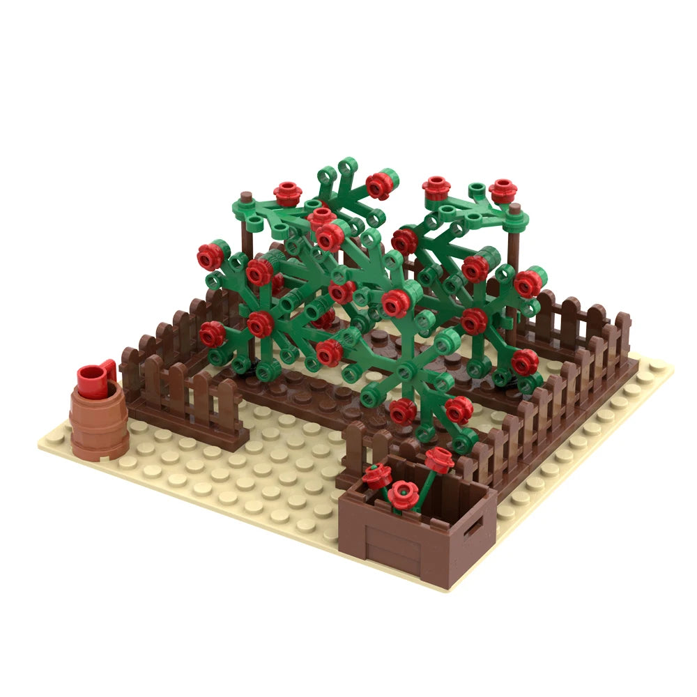 MOC Farm and Ranch Decoration Model Zoo Botanical Garden Building Blocks DIY Bricks Rural Landscape Animal and Vegetable Scenes