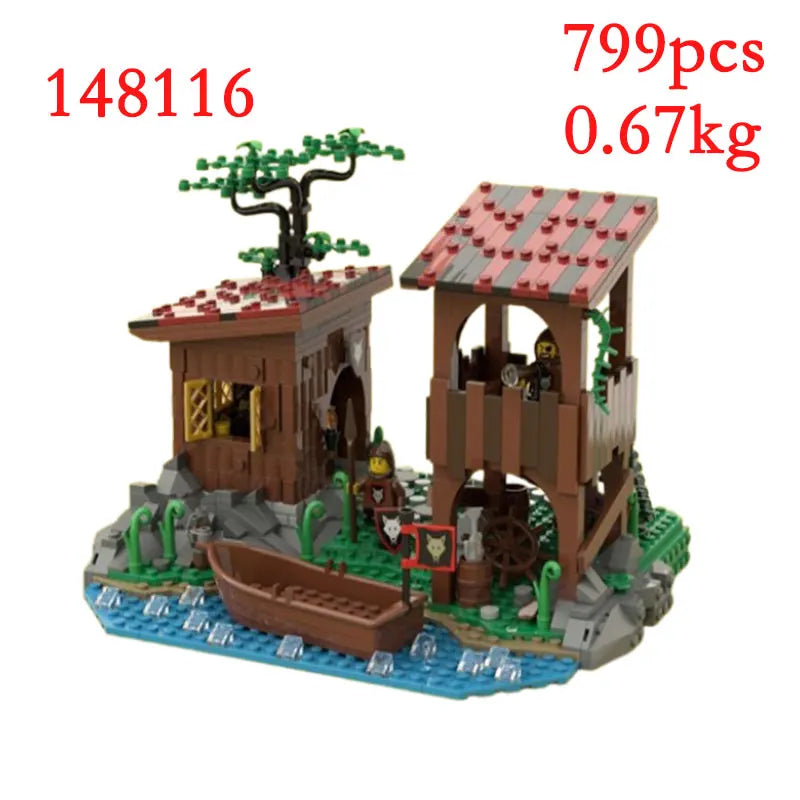 Spot MOC-134494 128617 137009 139581 itp. Średniowieczne domy budowlane Małe elementy konstrukcyjne klocki edukacyjne model zabawki