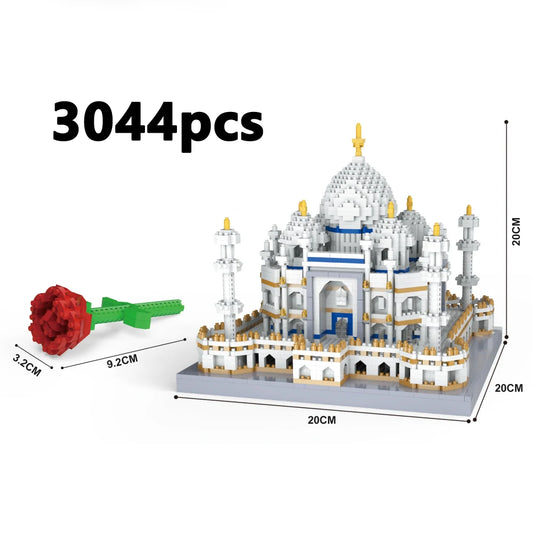MOC City Mini Bricks Taj Mahal World Famous Architecture Micro Model India Building Blocks Creative Sets Kid Toys Boy Adult Gift