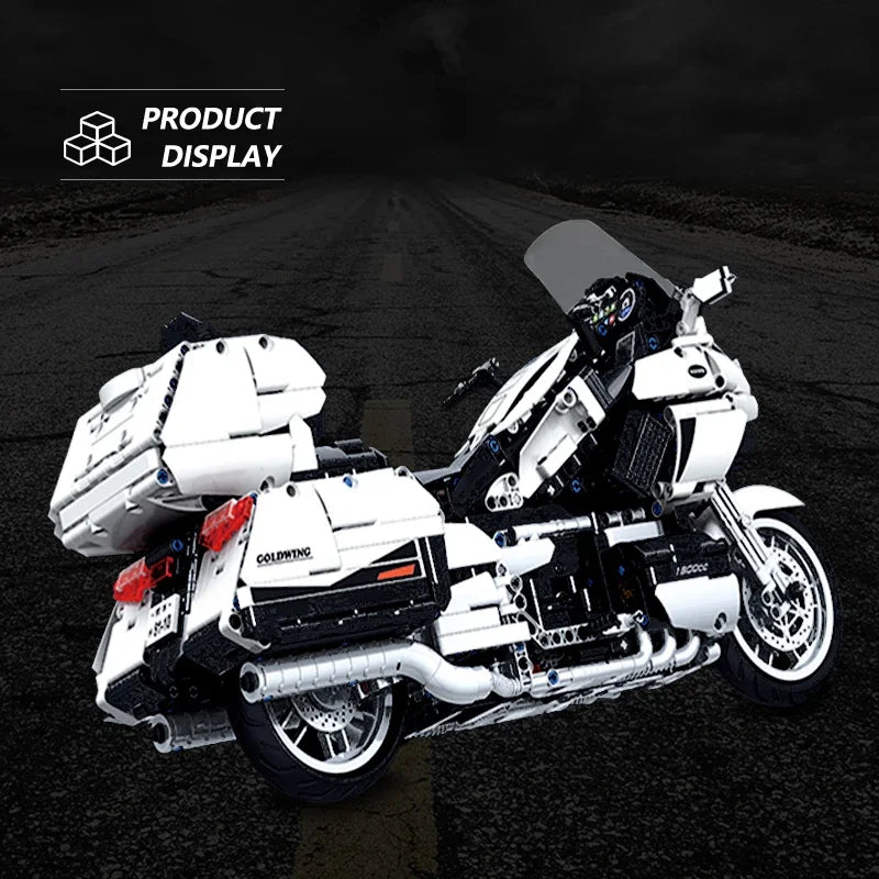 Motocykl turystyczny Gold Wing, model techniczny, klocki MOC, samochód wyścigowy, motocykl, klocki, zabawki, prezenty dla dzieci 8110